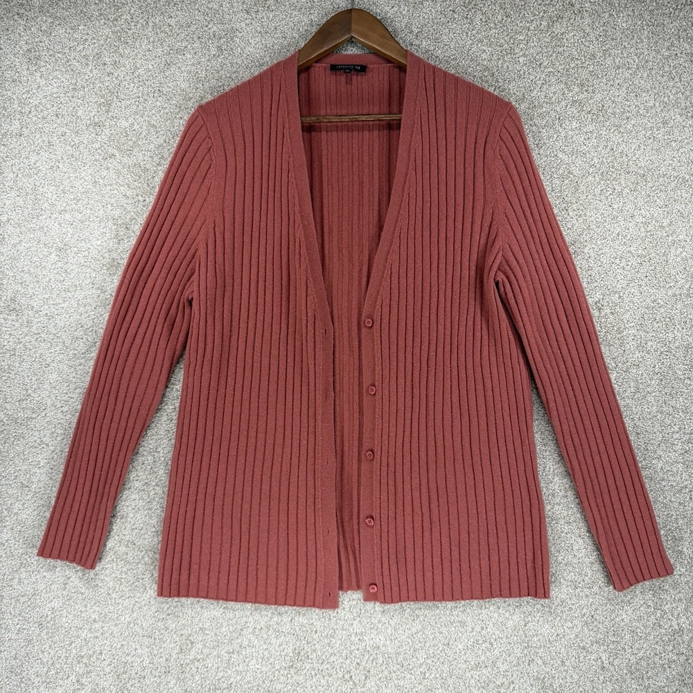 Lafayette 148 XL Cashmere Cardigan Sweater Button‎ Front Berry Luxury Old Money